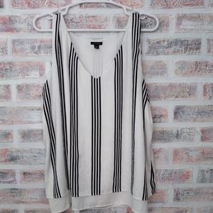 Ann Taylor XL Sleeveless Blouse Striped